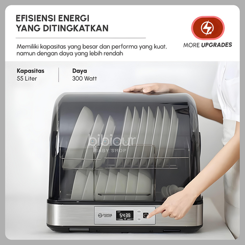 Norge 4in1 Table Top UV Dish Dryer	55L Black (DD55UV)