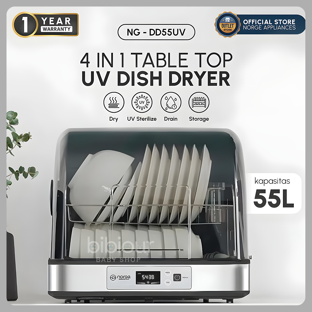 Norge 4in1 Table Top UV Dish Dryer	55L Black (DD55UV)